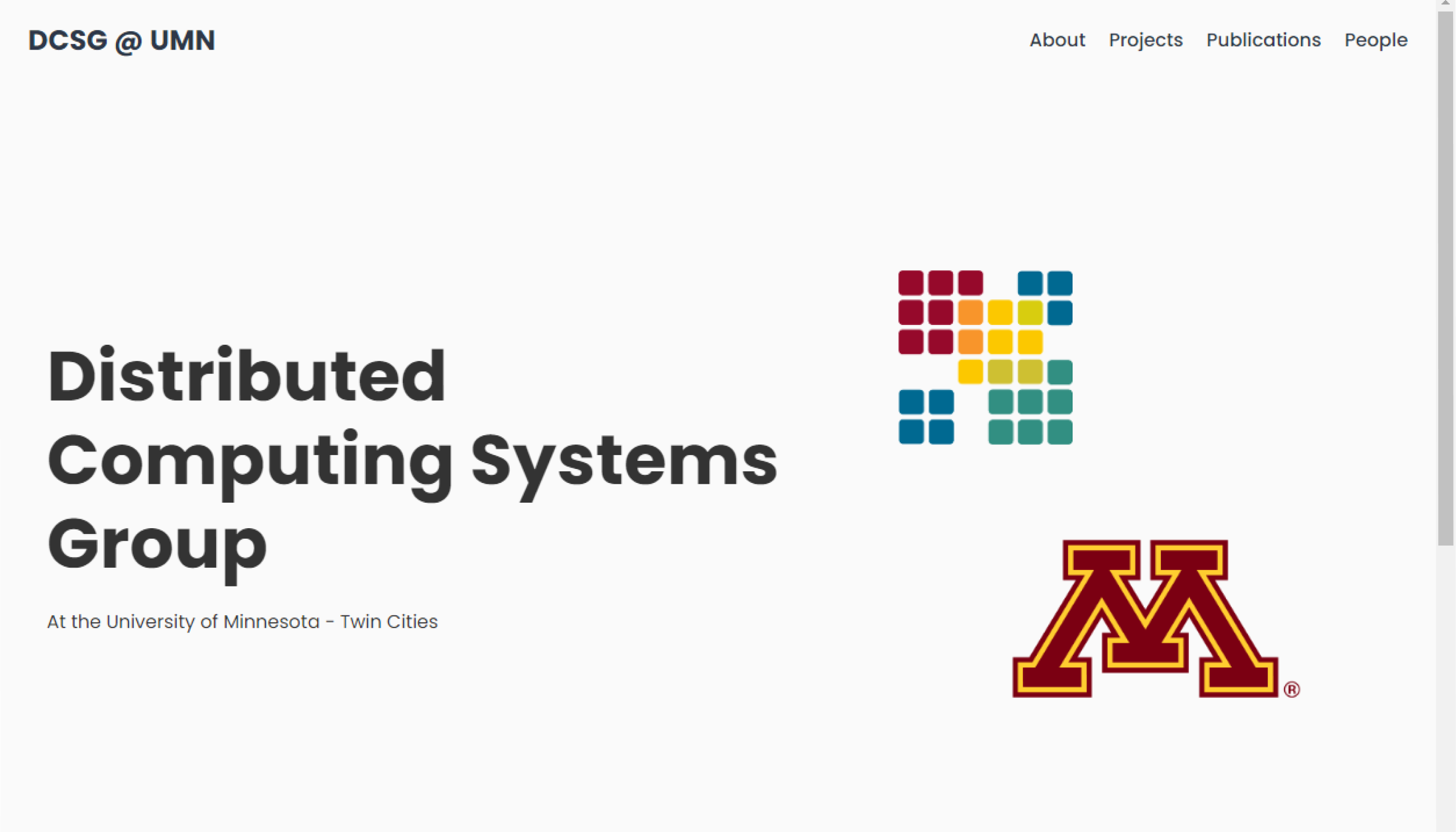 This image shows the Distributed Computing Systems Group page.